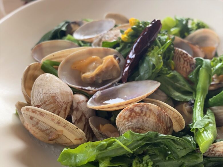 steamed-clams-and-rape-blossoms-with-wine-2