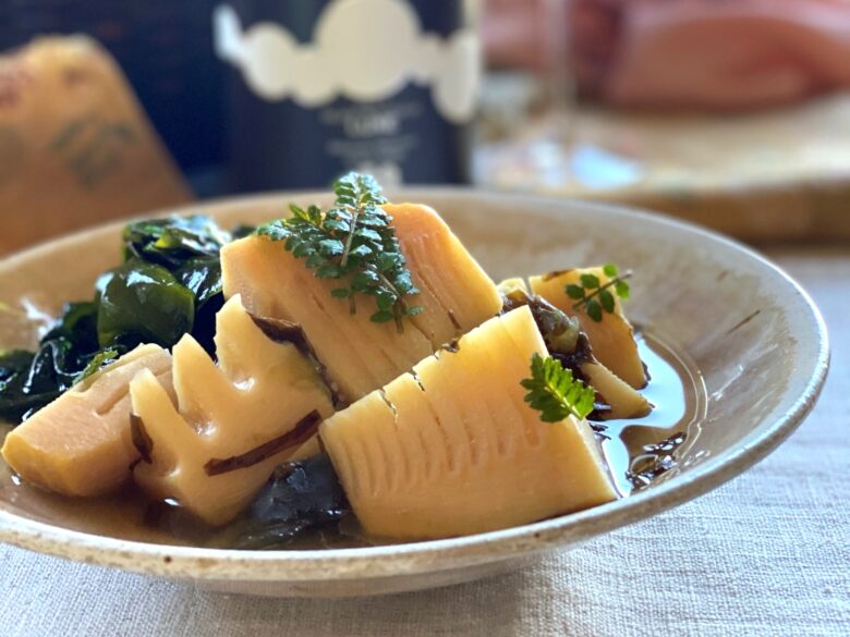 春の山菜料理レシピ【若竹煮】たけのこと生わかめの昆布煮 | 日本酒に合うおつまみ